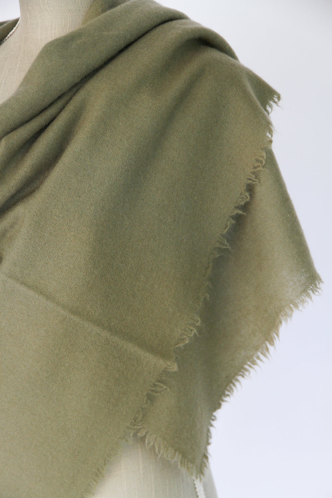 100% Mongolian Cashmere Shawl, Khaki, 130×130cm