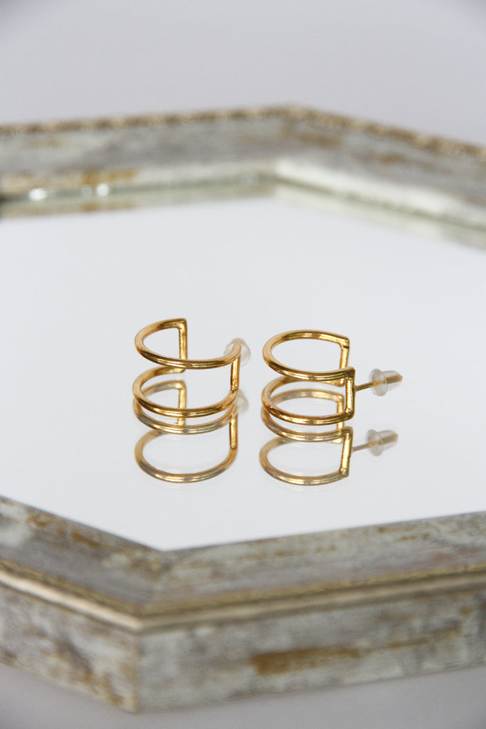 24K Gold Plated Pierce【Curl】by Aakar