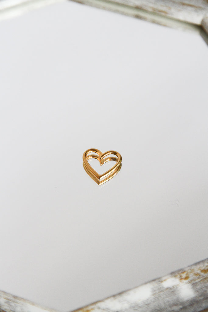 24K Gold Plated Pendant Top【Open Heart】by Aakar