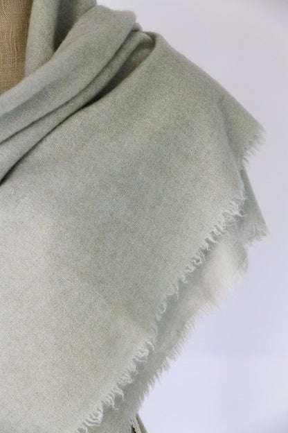 100% Mongolian Cashmere Shawl, Mint, 130×130cm