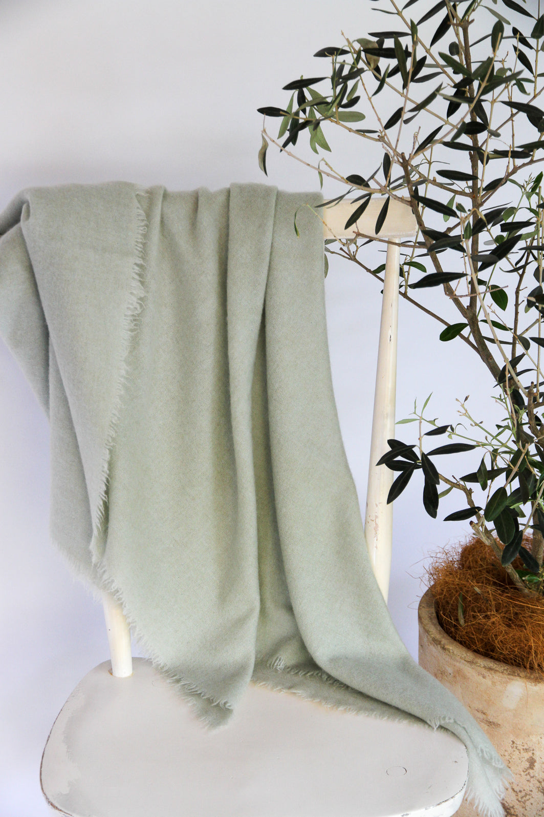 100% Mongolian Cashmere Shawl, Mint, 130×130cm