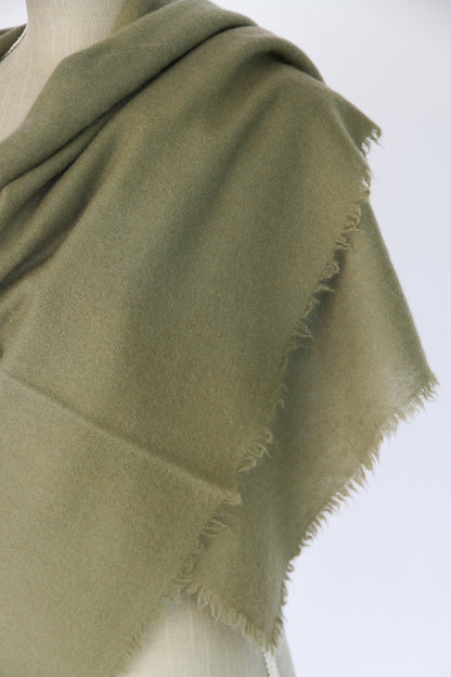 100% Mongolian Cashmere Shawl, Khaki, 130×130cm