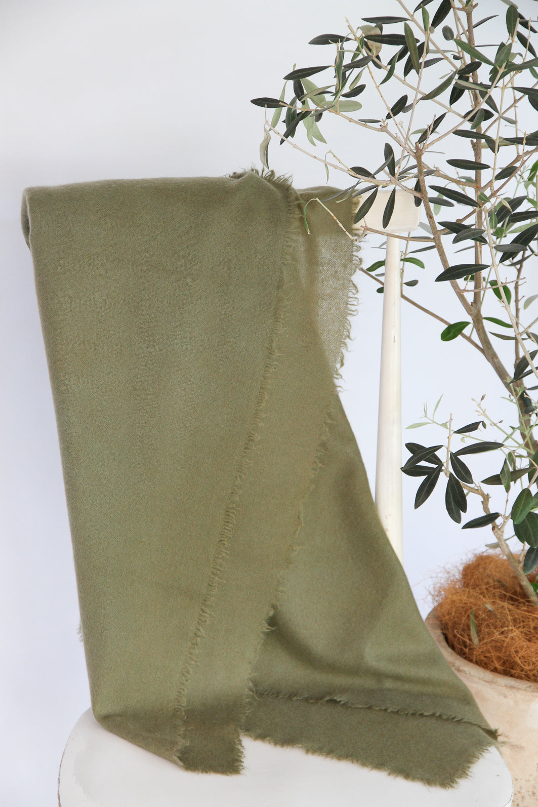 100% Mongolian Cashmere Shawl, Khaki, 130×130cm