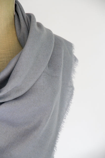 100% Mongolian Cashmere Shawl, Blue gray, 130×130cm
