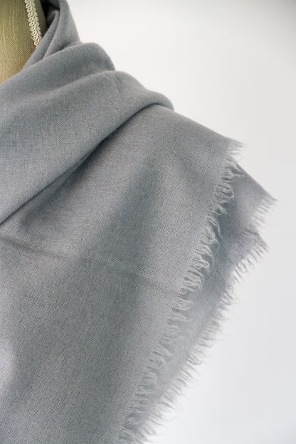 100% Mongolian Cashmere Shawl, Blue gray, 130×130cm