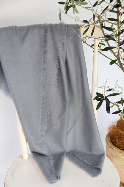 100% Mongolian Cashmere Shawl, Blue gray, 130×130cm