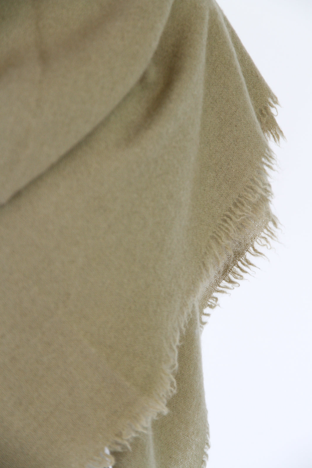 100% Mongolian Cashmere Shawl, Olive khaki, 130×130cm
