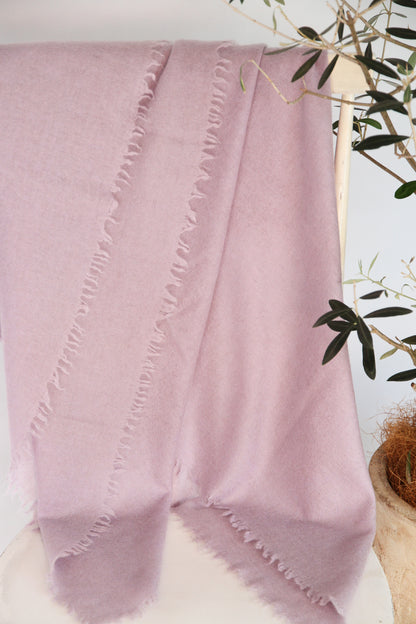 100% Mongolian Cashmere Shawl, Lavender, 130×130cm