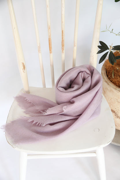 100% Mongolian Cashmere Shawl, Lavender, 130×130cm
