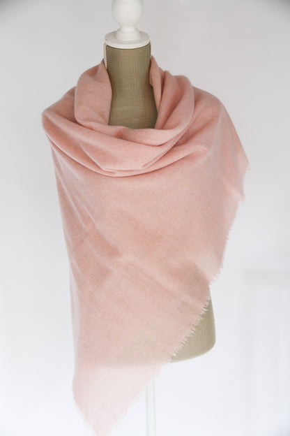100% Mongolian Cashmere Shawl, Dusty pink, 130×130cm