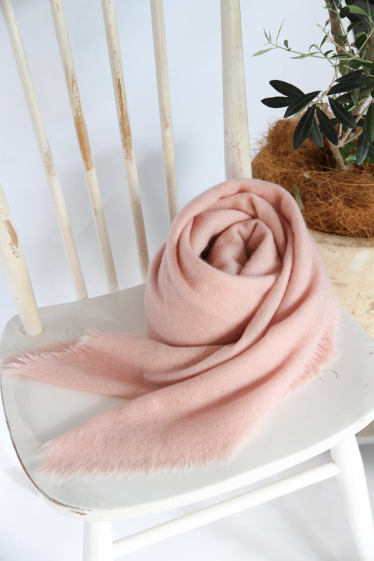 100% Mongolian Cashmere Shawl, Dusty pink, 130×130cm