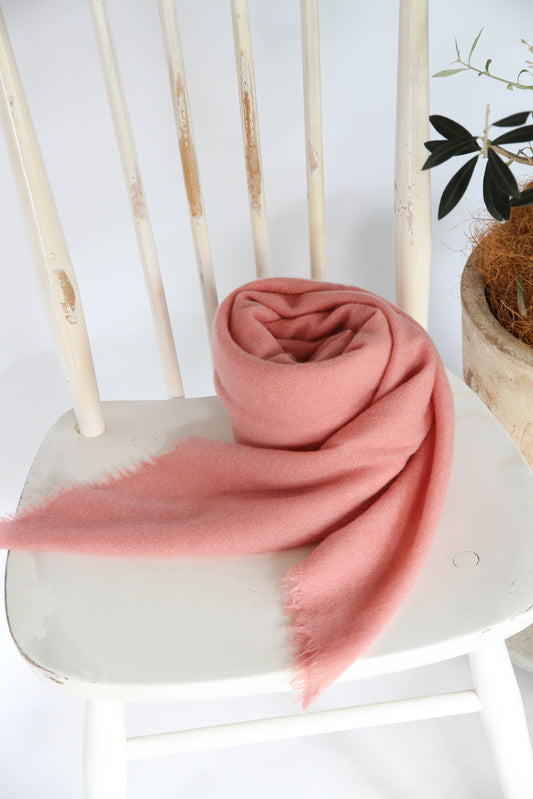 100% Mongolian Cashmere Shawl, Antique pink, 130×130cm