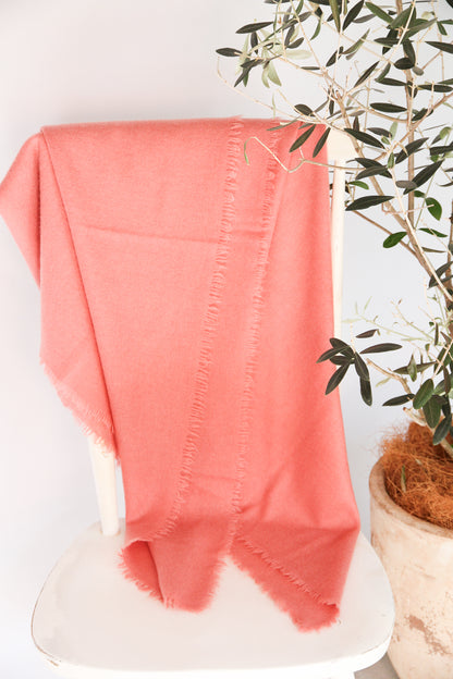 100% Mongolian Cashmere Shawl, Dusty rose, 130×130cm