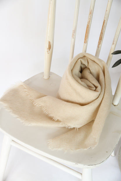 100% Mongolian Cashmere Shawl, Champagne beige, 130×130cm