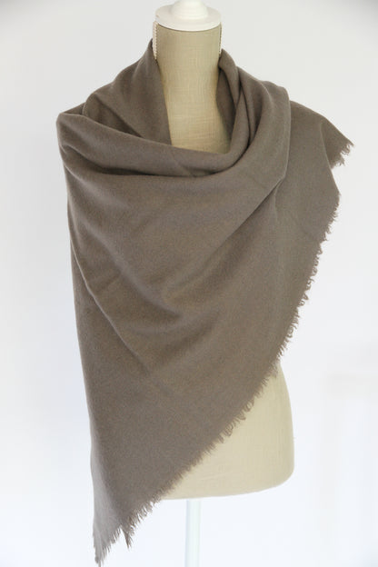 100% Mongolian Cashmere Shawl, Mocha gray, 130×130cm