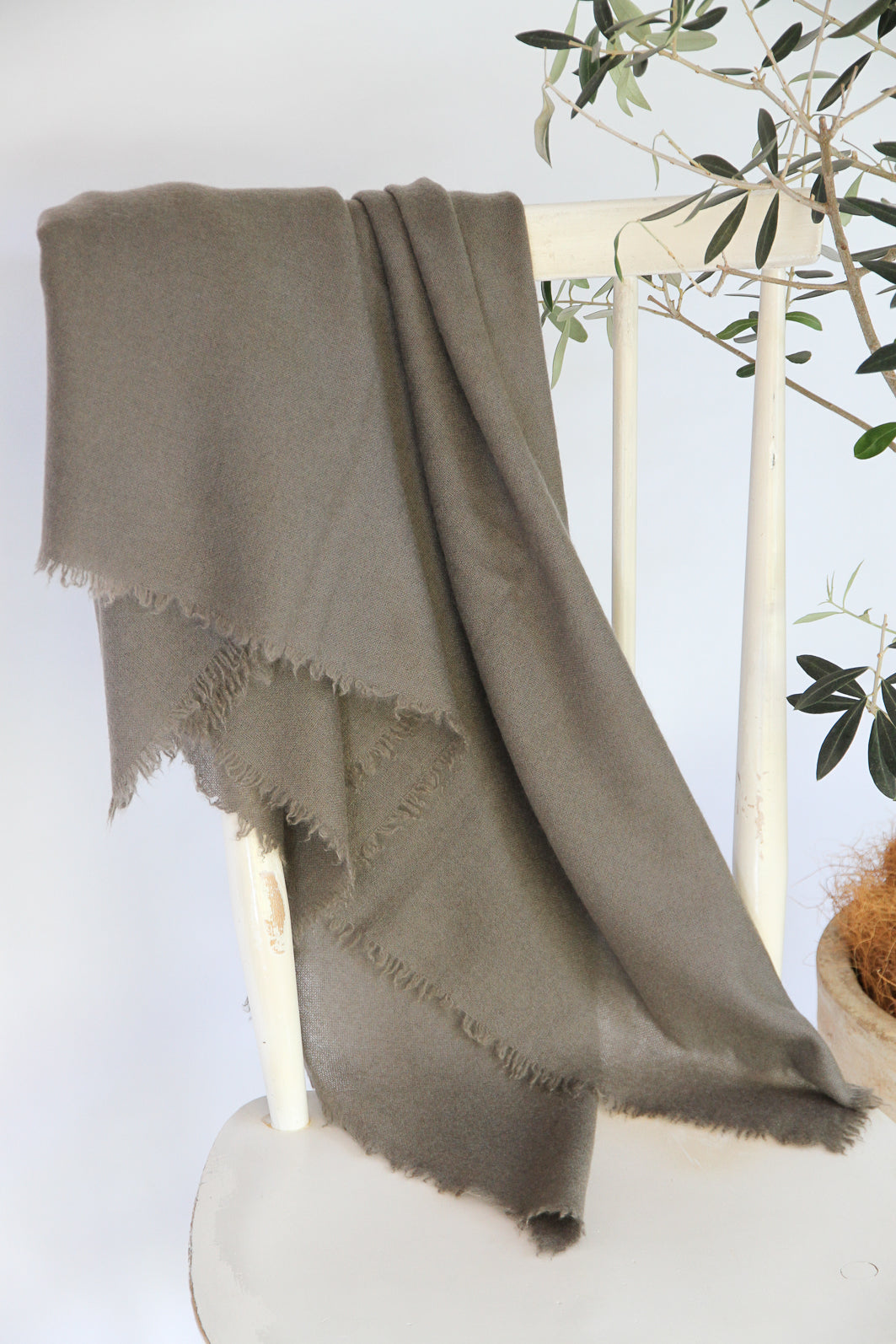 100% Mongolian Cashmere Shawl, Mocha gray, 130×130cm