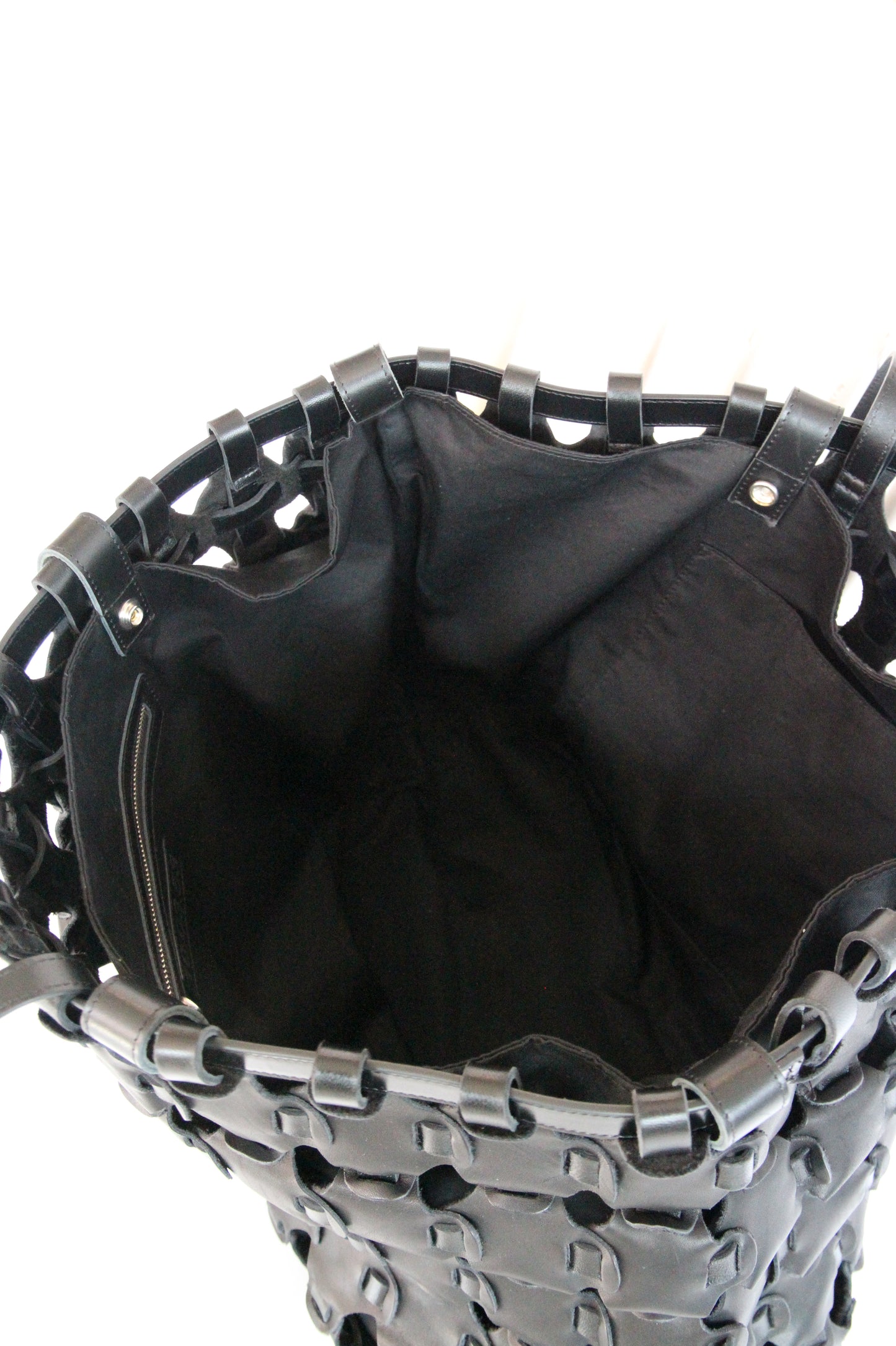 LARGE BRAIDED CABAS / BLACK  40×33×20cm