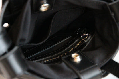 10.03.53 Small Braided Tote Black  21×20cm