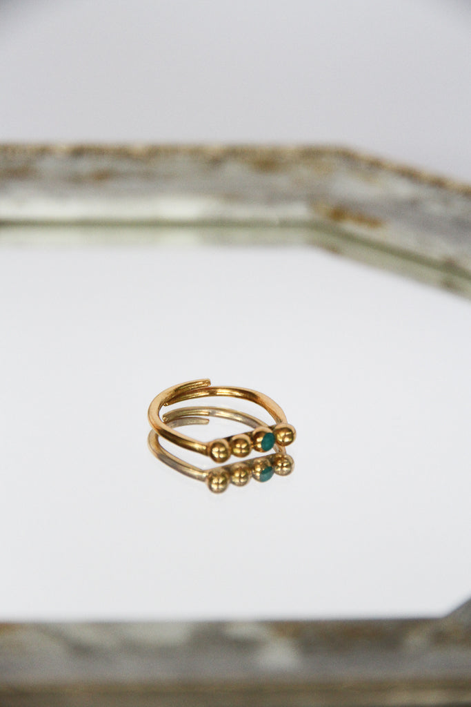24K Gold Plated Turquoise Ring by Aakar