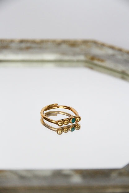 24K Gold Plated Turquoise Ring by Aakar