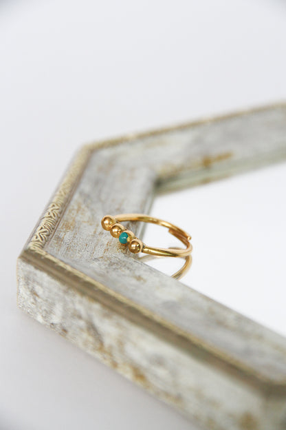 24K Gold Plated Turquoise Ring by Aakar