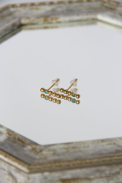 24K Gold Plated Turquoise Pierce by Aakar