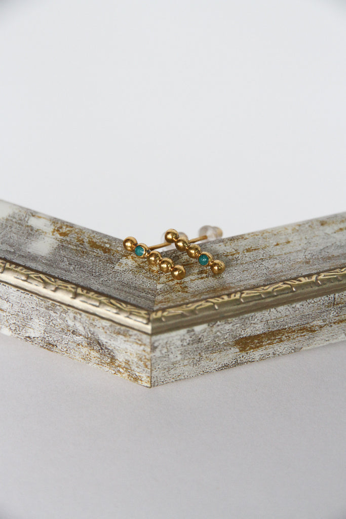 24K Gold Plated Turquoise Pierce by Aakar