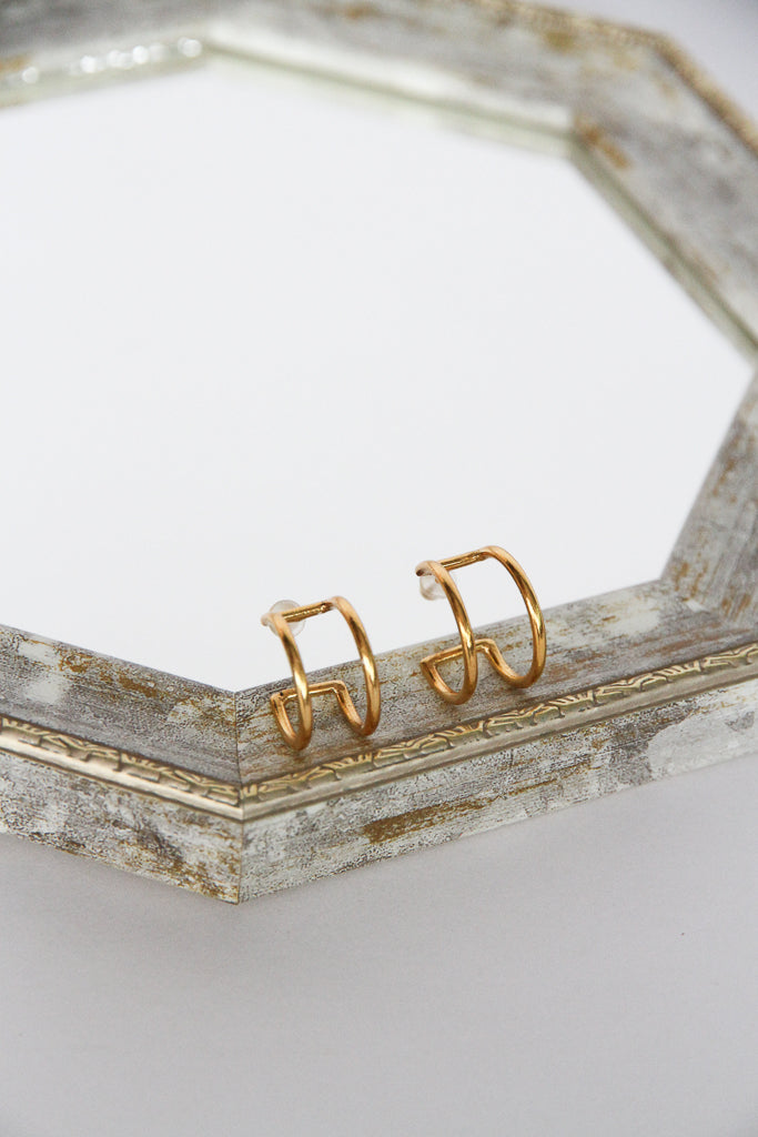 24K Gold Plated Pierce【Curl】by Aakar
