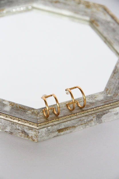 24K Gold Plated Pierce【Curl】by Aakar