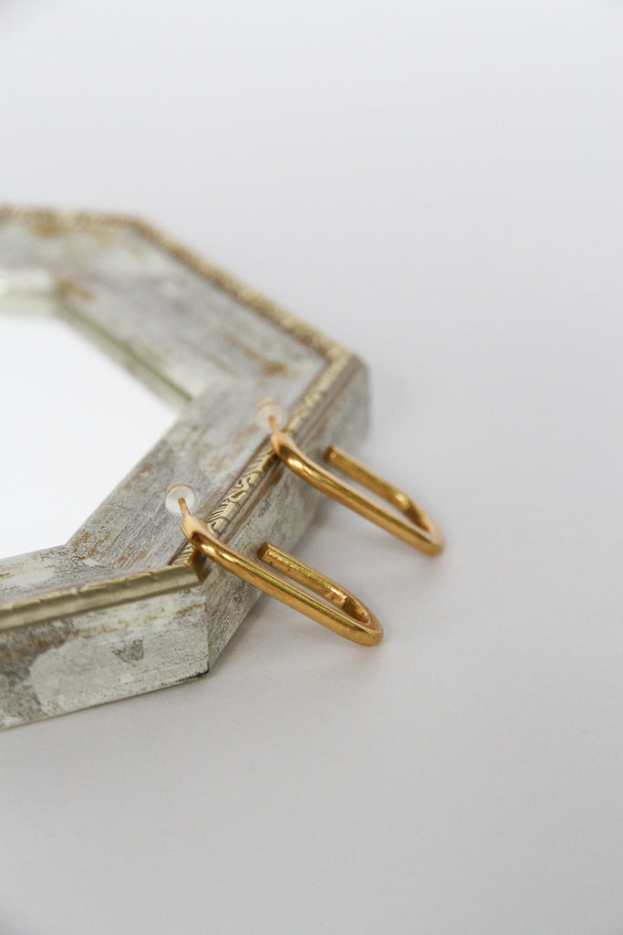 24K Gold Plated Pierce【Bend】by Aakar
