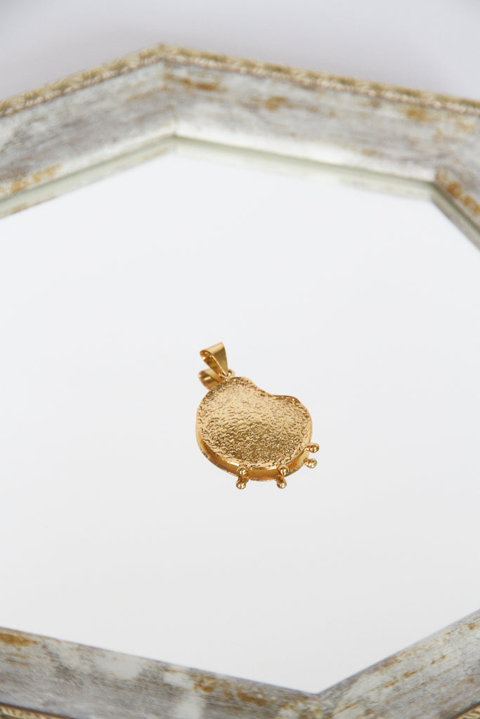 24K Gold Plated Pendant Top【Bean】by Aakar