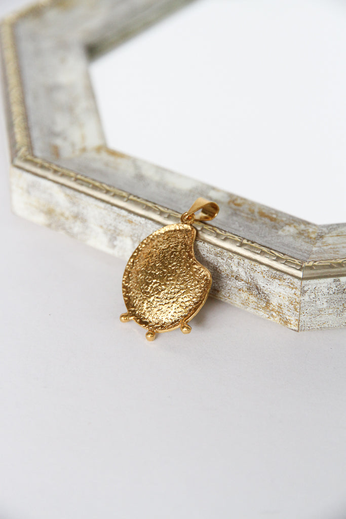 24K Gold Plated Pendant Top【Bean】by Aakar