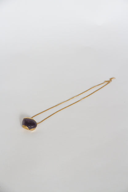 24K Gold Plated Amethyst Necklace by Aakar