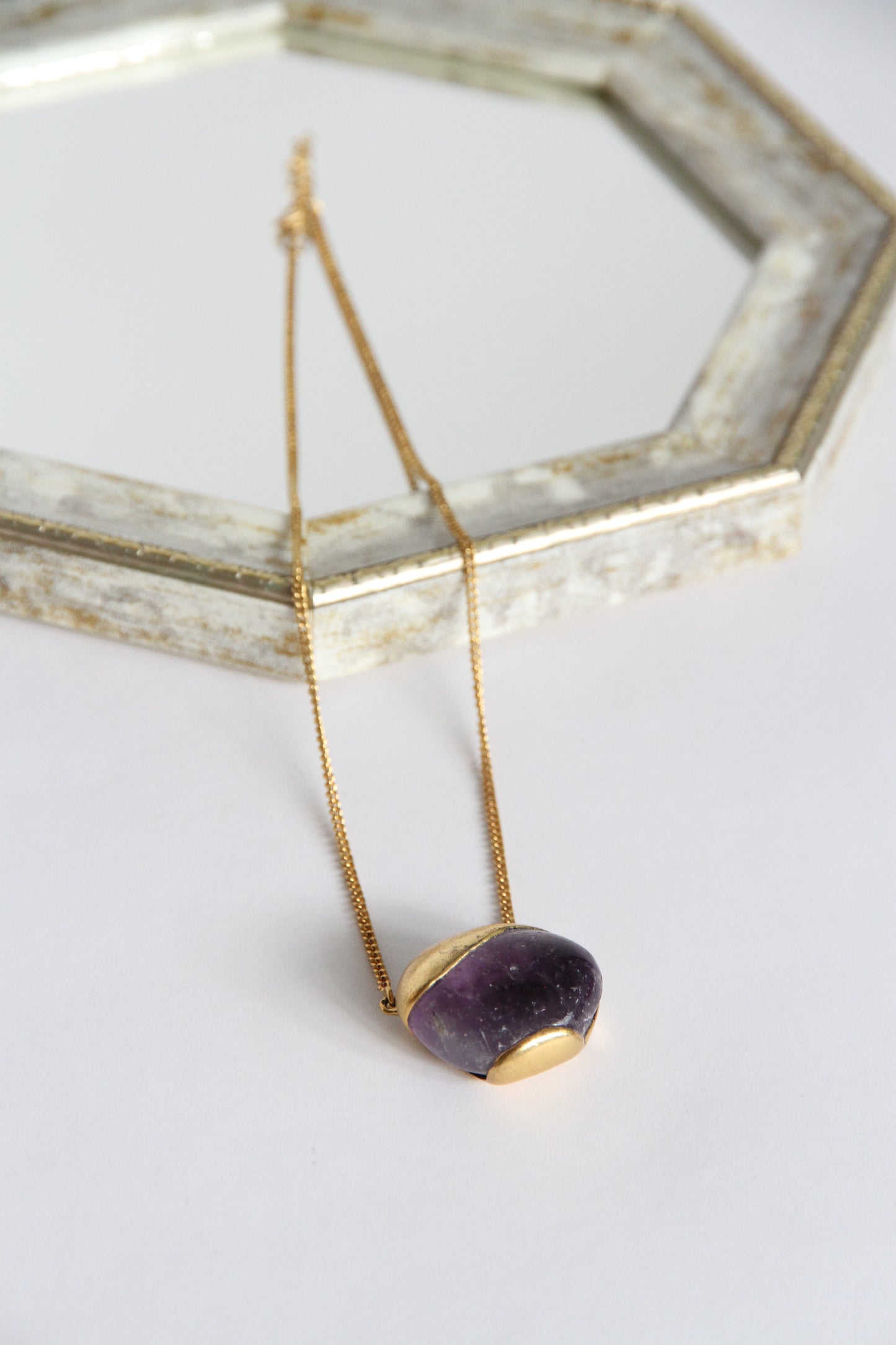 24K Gold Plated Amethyst Necklace by Aakar