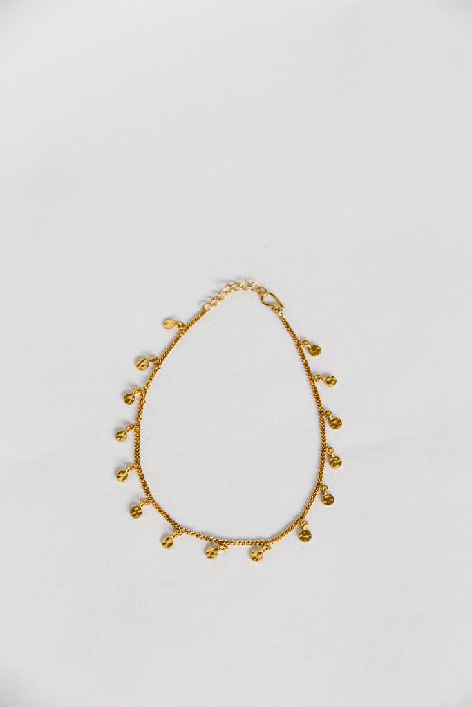 24K Gold Plated Anklet【Dewdrop】by Aakar