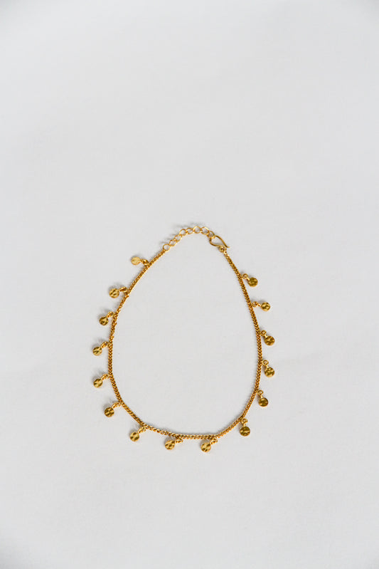 24K Gold Plated Anklet【Dewdrop】by Aakar