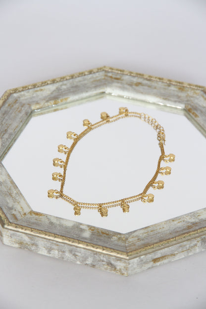 24K Gold Plated Anklet【Dewdrop】by Aakar