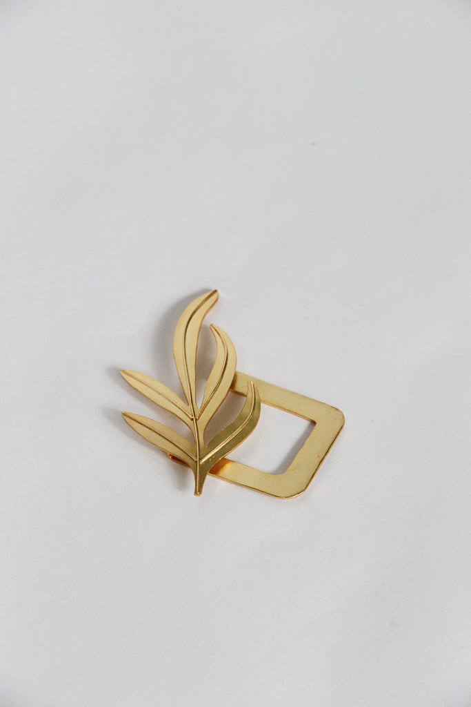24K Gold Plated Brooch【Fern】by Aakar
