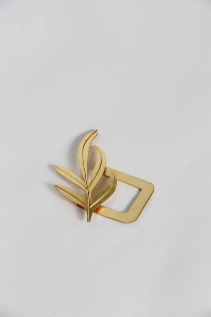 24K Gold Plated Brooch【Fern】by Aakar