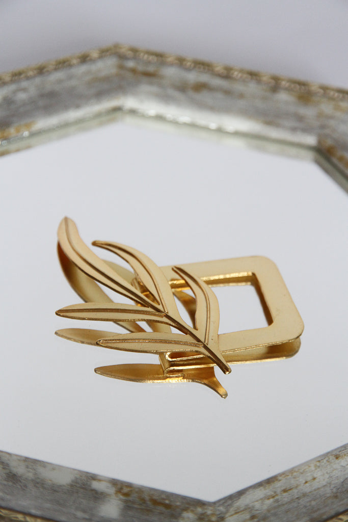 24K Gold Plated Brooch【Fern】by Aakar