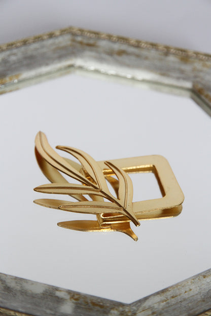24K Gold Plated Brooch【Fern】by Aakar