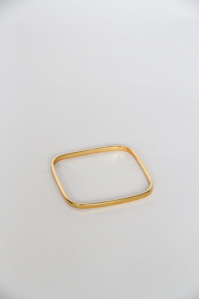 24K Gold Plated Bangle【Square】by Aakar
