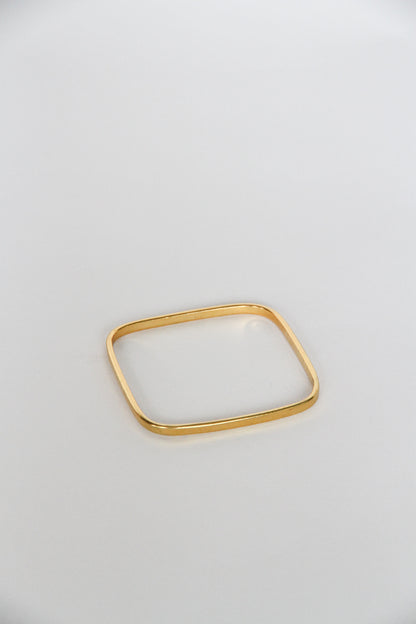 24K Gold Plated Bangle【Square】by Aakar