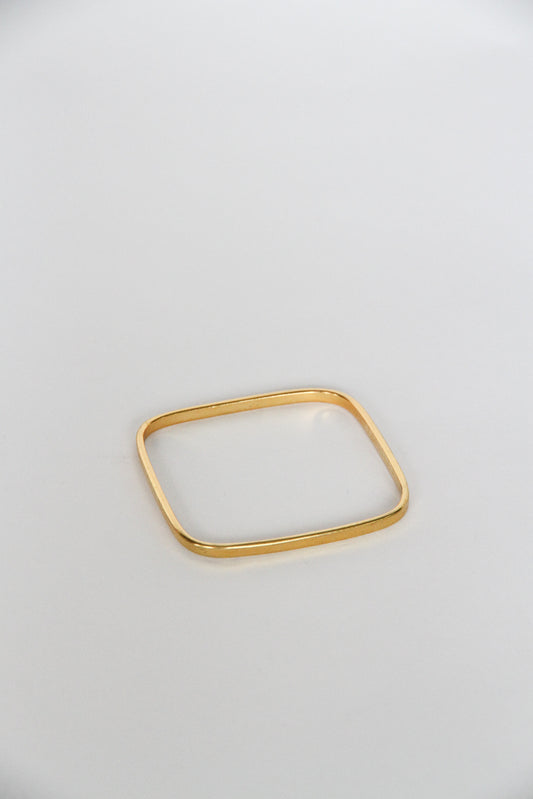 24K Gold Plated Bangle【Square】by Aakar