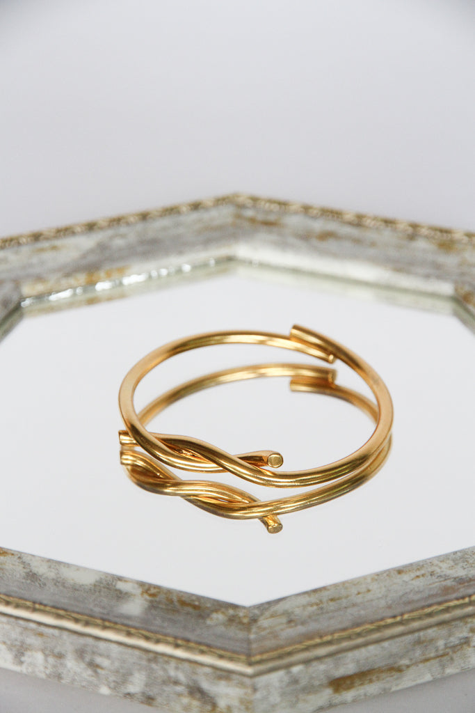 24K Gold Plated Bangle【Knot】by Aakar