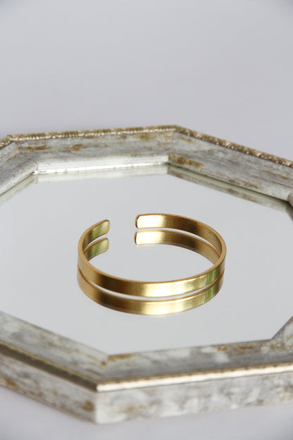 24K Gold Plated Bangle【Plain】by Aakar