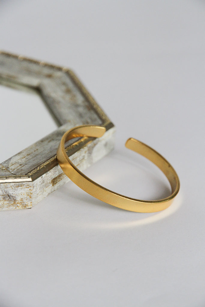 24K Gold Plated Bangle【Plain】by Aakar