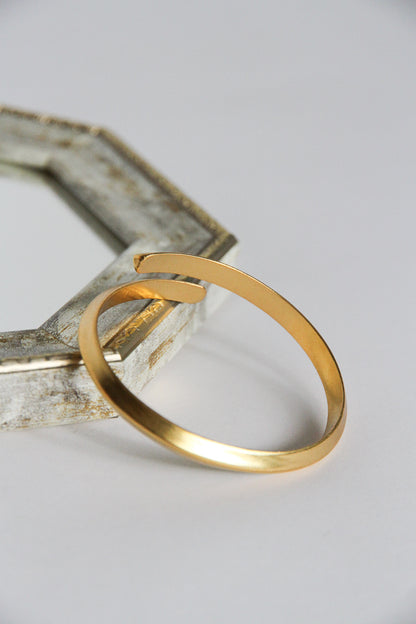 24K Gold Plated Bangle【Solid】by Aakar