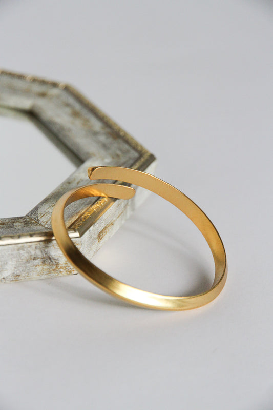 24K Gold Plated Bangle【Solid】by Aakar