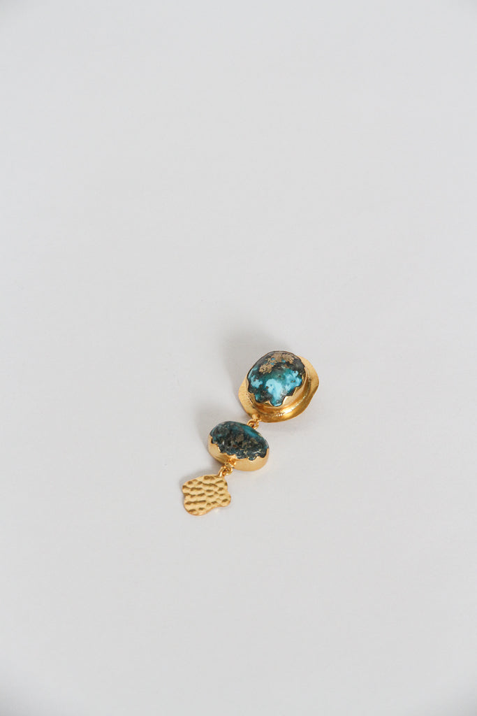 24K Gold Plated Turquoise Pendant Top【Lagoon】by Aakar